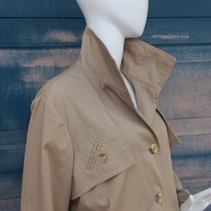 LADIES CANADIAN MADE COTTON POLY BLEND VINTAGE TRENCH COAT /JACKET(VINTAGE)